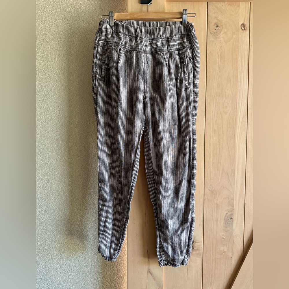 Anthropology Striped Brown and White Pants